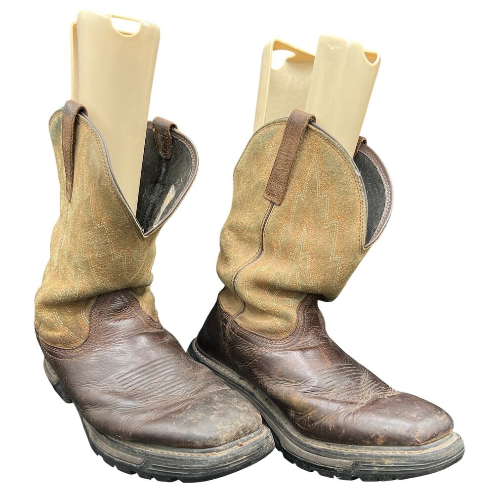 Ariat Work Sz 13 Brown Leather Pull-On Work Boots ASTM EH Western Ranch Cowboy - Picture 1 of 9